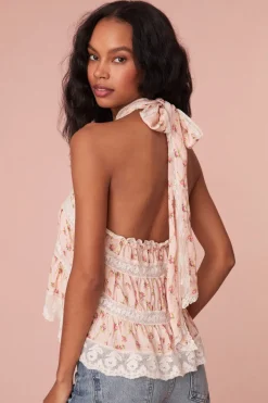 Women LoveShackFancy Alessandro Floral Halter Top