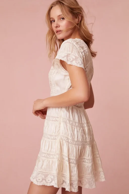 Women LoveShackFancy Alik Lace Mini Dress