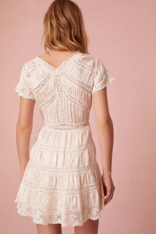 Women LoveShackFancy Alik Lace Mini Dress
