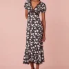 Women LoveShackFancy Aurelle Floral Lace Midi Dress