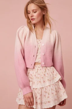 Women LoveShackFancy Avignon Dip-Dyed Ombré Crop Cardigan