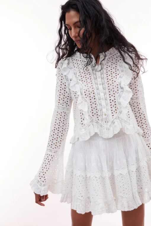 Women LoveShackFancy Brightlin Eyelet Blouse
