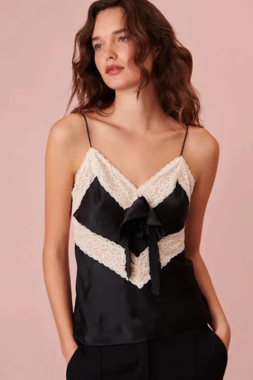 Women LoveShackFancy Brimsley Silk Charmeuse Top