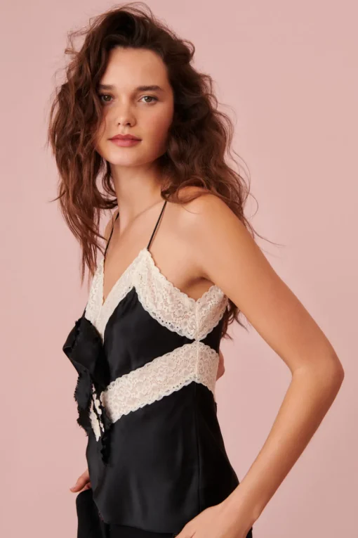 Women LoveShackFancy Brimsley Silk Charmeuse Top