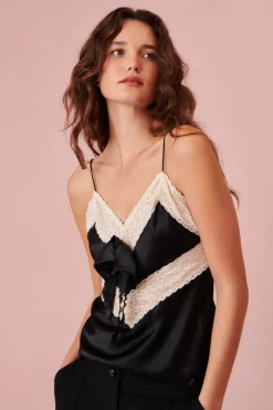 Women LoveShackFancy Brimsley Silk Charmeuse Top
