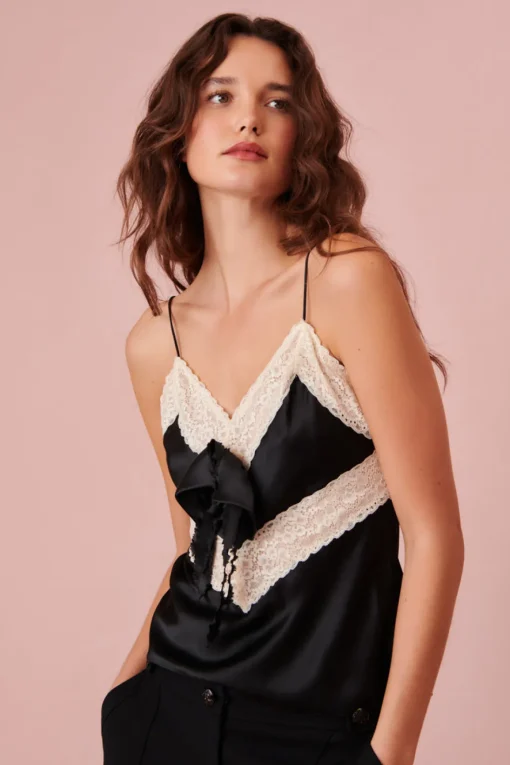 Women LoveShackFancy Brimsley Silk Charmeuse Top