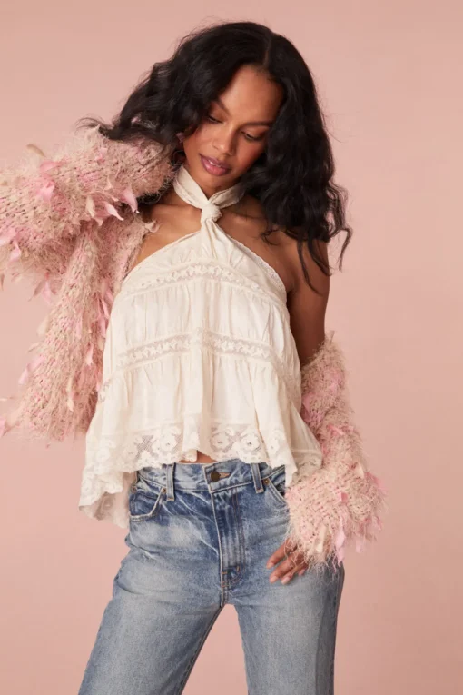Women LoveShackFancy Carol Hand-Dyed Ribbon Cardigan