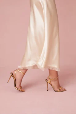 Women LoveShackFancy Castle Satin Midi Skirt