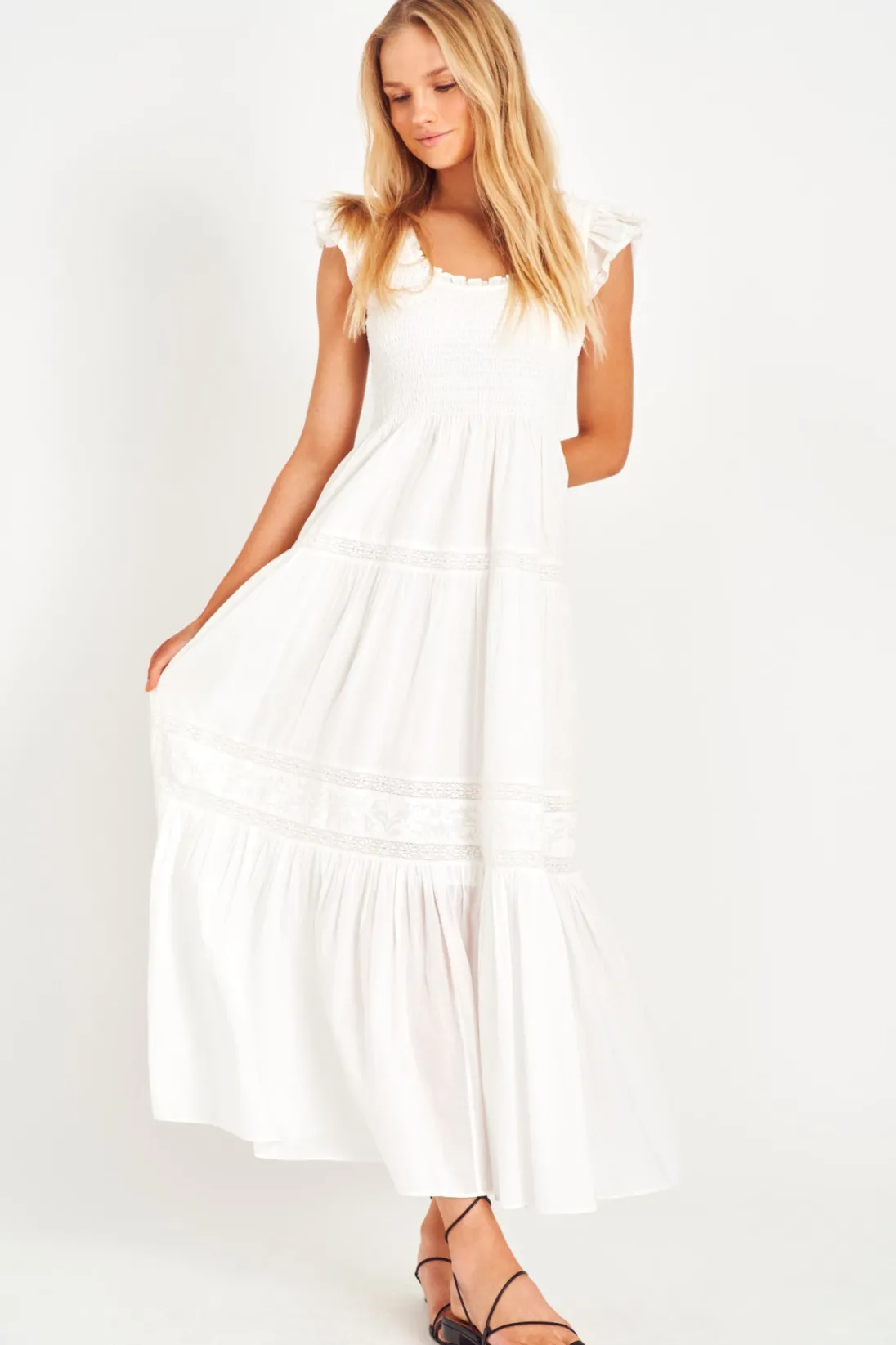 Women LoveShackFancy Chessie Heritage Cotton Maxi Dress