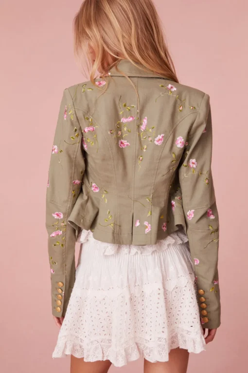 Women LoveShackFancy Dolisa Embroidered Military Jacket