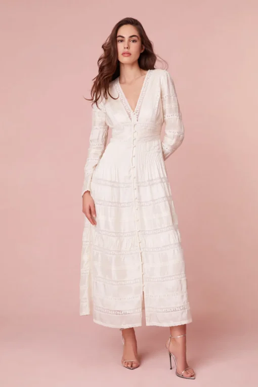 Women LoveShackFancy Ellitia Victorian Lace Maxi Dress