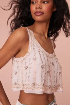 Women LoveShackFancy Ensor Embellished Crop Top