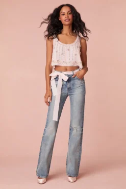 Women LoveShackFancy Ensor Embellished Crop Top