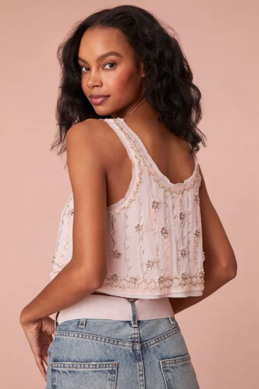 Women LoveShackFancy Ensor Embellished Crop Top