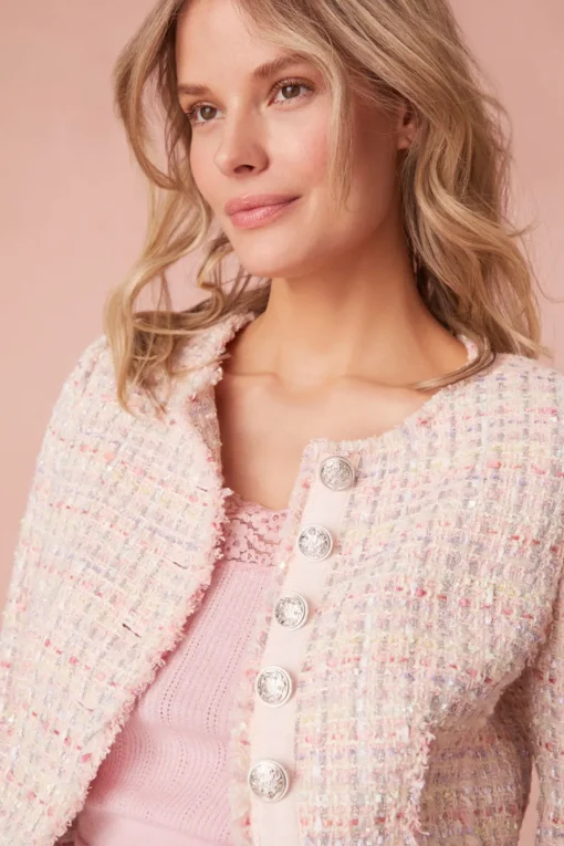 Women LoveShackFancy Falima Tweed Cropped Jacket