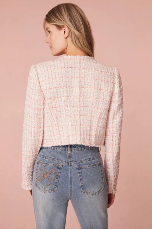 Women LoveShackFancy Falima Tweed Cropped Jacket