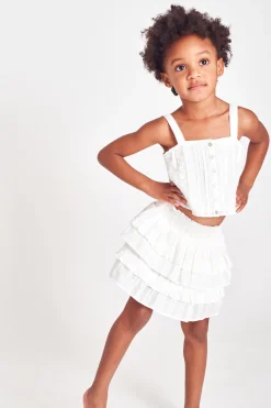 LoveShackFancy Girls Billie Cotton Skirt