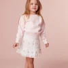 LoveShackFancy Girls Coralette Embroidered Cotton Skirt