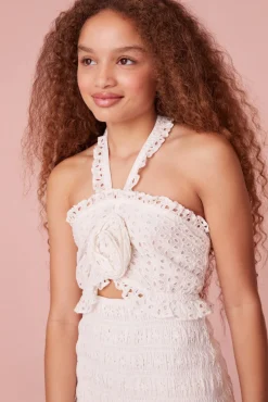 LoveShackFancy Girls Lamilla Eyelet Dress
