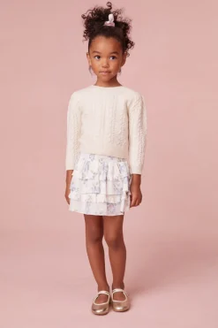 LoveShackFancy Girls Lavender Floral Billie Skirt