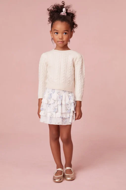 LoveShackFancy Girls Lavender Floral Billie Skirt