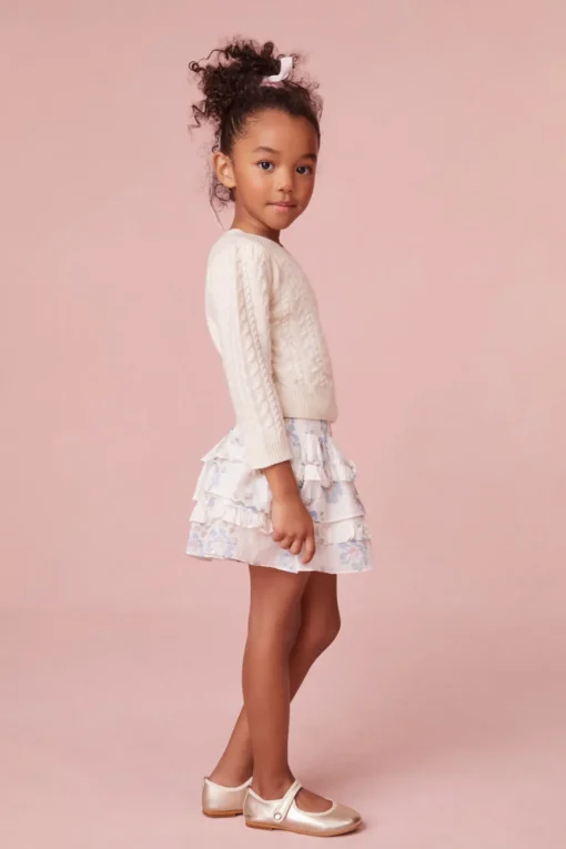 LoveShackFancy Girls Lavender Floral Billie Skirt