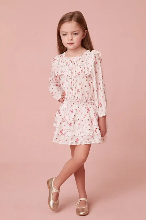 LoveShackFancy Girls Oda Floral Blouse