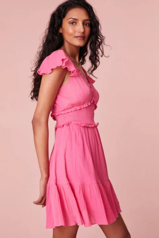 Women LoveShackFancy Ivella Smocked Adjustable Mini Dress