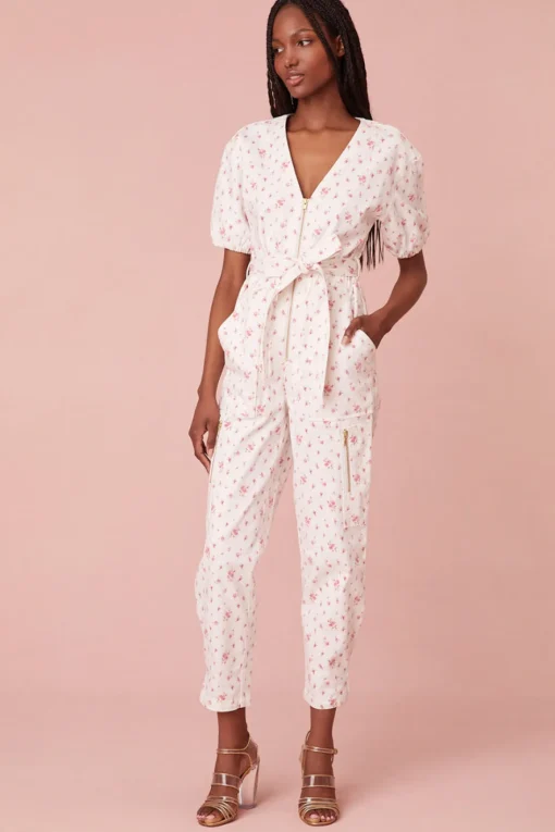 Women LoveShackFancy Jeni V-neck Jumpsuit