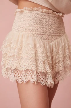 Women LoveShackFancy Limina Ruffle Mini Skirt