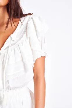 Women LoveShackFancy Liv Cotton Ruffled Dress