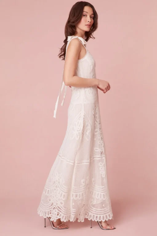 Women LoveShackFancy Lora Lace Maxi Dress