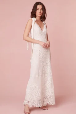 Women LoveShackFancy Lora Lace Maxi Dress