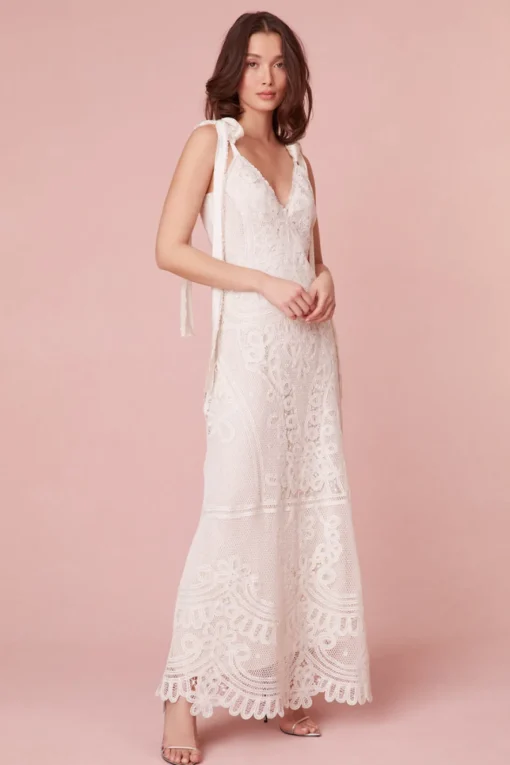 Women LoveShackFancy Lora Lace Maxi Dress