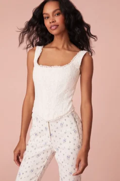 Women LoveShackFancy Lorelai Lace Corset Bustier