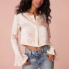 Women LoveShackFancy Lyndon Floral Bell Sleeve Top