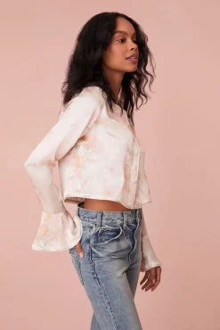Women LoveShackFancy Lyndon Floral Bell Sleeve Top