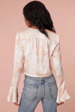 Women LoveShackFancy Lyndon Floral Bell Sleeve Top