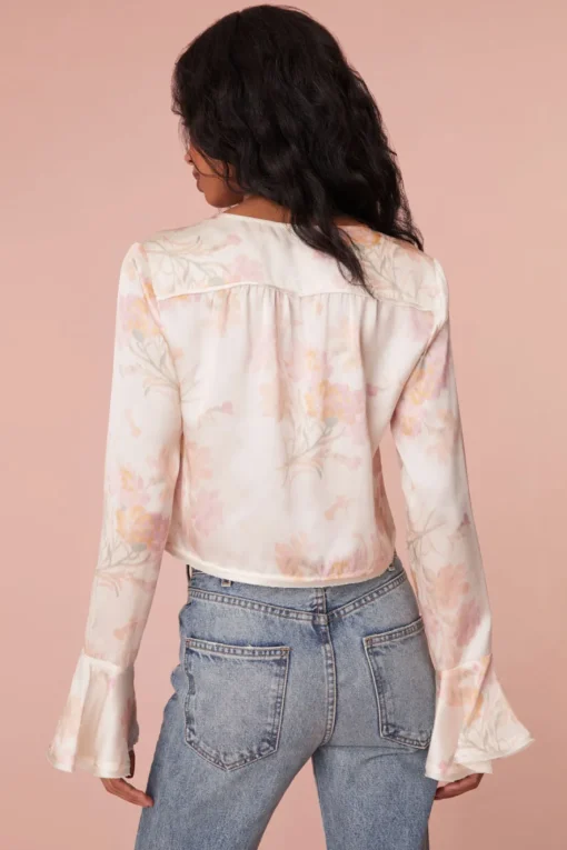 Women LoveShackFancy Lyndon Floral Bell Sleeve Top