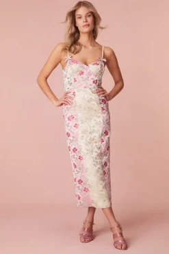 Women LoveShackFancy Massey Floral Jacquard Midi Dress
