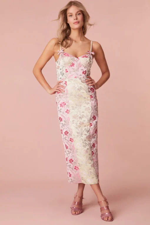 Women LoveShackFancy Massey Floral Jacquard Midi Dress