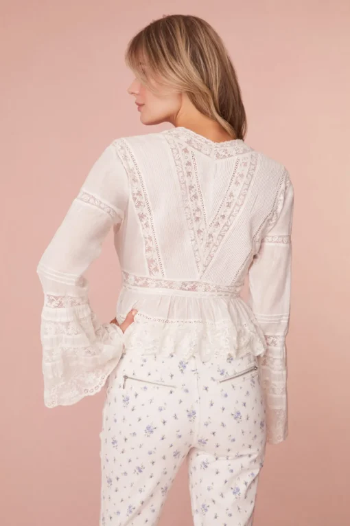 Women LoveShackFancy Mindy Lace Blouse