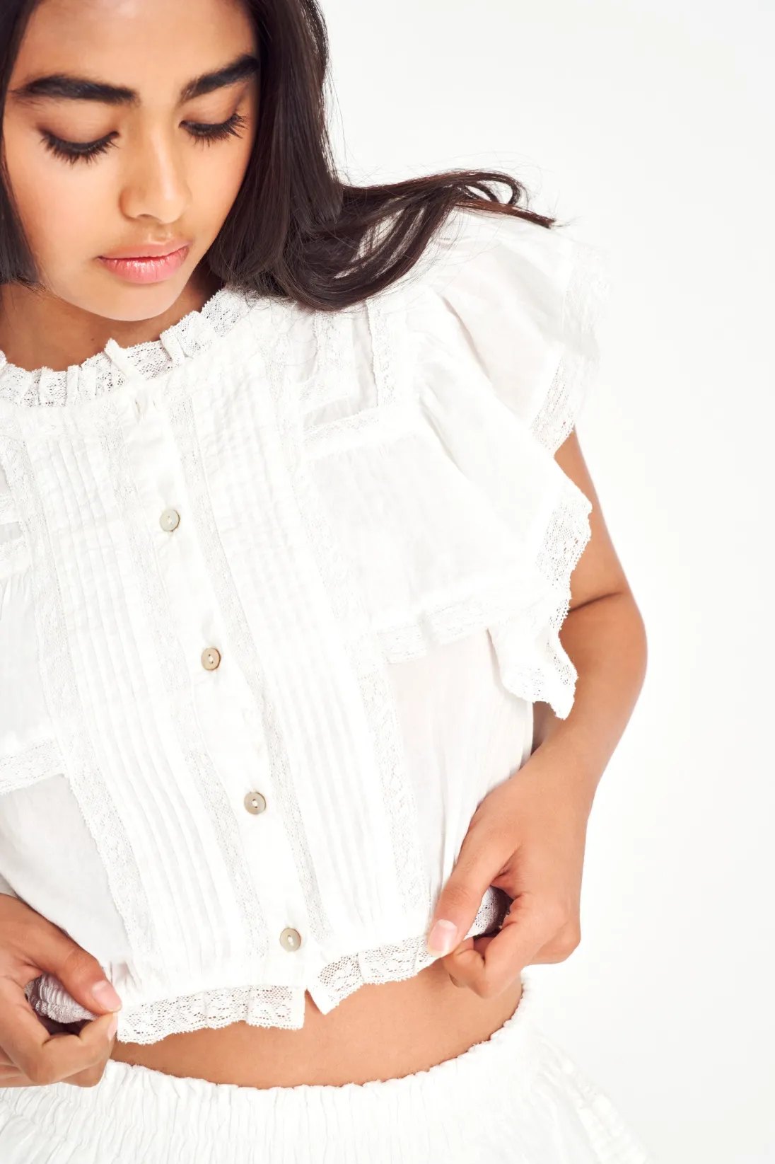 Women LoveShackFancy Nora Heritage Top