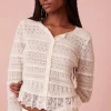 Women LoveShackFancy Norden Wool Embroidered Lace Cardigan