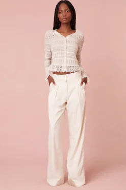 Women LoveShackFancy Norden Wool Embroidered Lace Cardigan