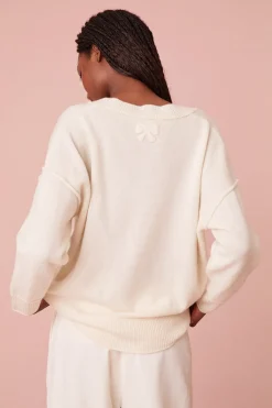 Women LoveShackFancy Perrine Cashmere V-Neck Pullover