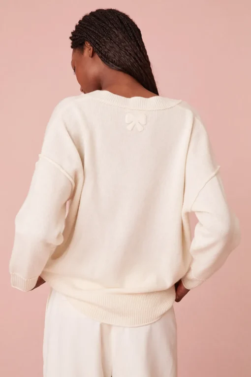 Women LoveShackFancy Perrine Cashmere V-Neck Pullover