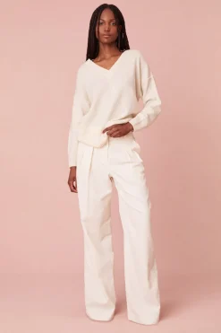Women LoveShackFancy Perrine Cashmere V-Neck Pullover