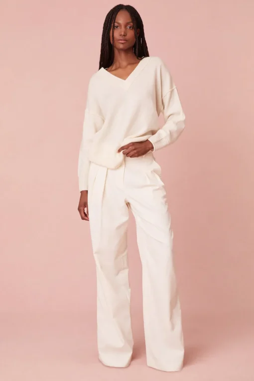 Women LoveShackFancy Perrine Cashmere V-Neck Pullover