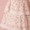 Women LoveShackFancy Ruffle Mini Dainty Floral Cotton Skirt